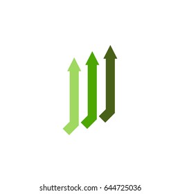 letter W with up arrow logo design vector