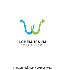 Letter W Arrow Logo Template