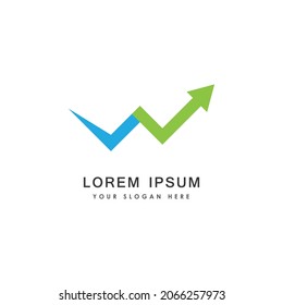 Letter W Arrow Logo Template