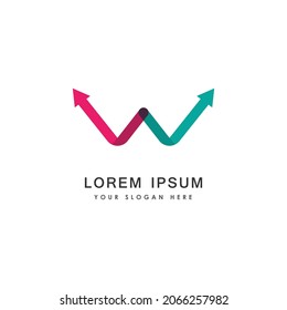 Letter W Arrow Logo Template