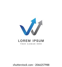 Letter W Arrow Logo Template