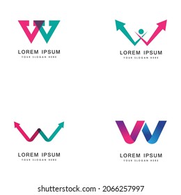 Letter W Arrow Logo Template