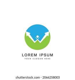 W-Bögen-Logo-Vorlage für Buchstaben