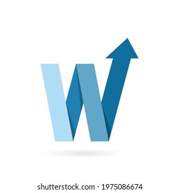 letter w arrow logo vector