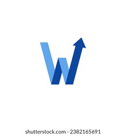 letter w arrow logo vector image