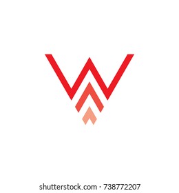 letter w with arrow up logo vector