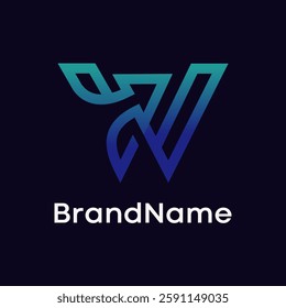 Letter W Arrow Modern Logo Design