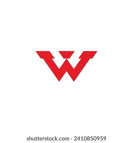 letter w arrow simple geometric logo vector 