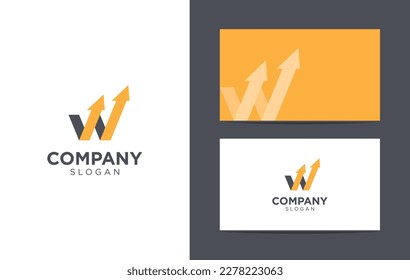 Letter W arrow trading, finance logo