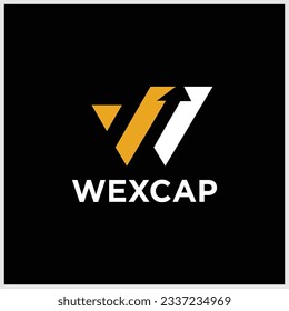 Letra W Flecha de punta de flecha hacia arriba Líneas de dirección hacia arriba Resumen Diseño de logotipo de vectores de iconos sencillos minimalistas