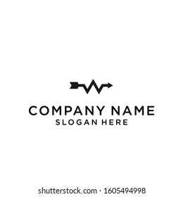 letter w with arrows logo design vector illustration template