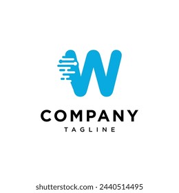 Letra W Inteligencia Artificial Techno logo icono vector template.eps