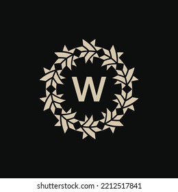logotipo del emblema del premio W de la letra. logo elegante y moderno de círculo de premios