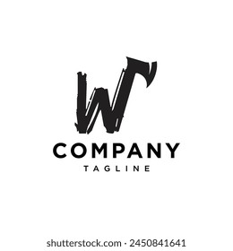 Letter W Axe Logo icon vector template.eps