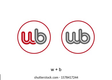 letter w and b with circle concept for icon or logo design ready to use