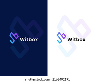 plantilla de diseño de logotipo moderno creativo de letras w y b