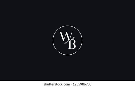 LETTER W AND B FLOWER LOGO WITH CIRCLE FRAME FOR LOGO DESIGN OR ILLUSTRATION USE