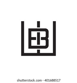 letter W and B monogram square shape logo black