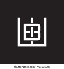 letter W and B monogram square shape logo white black background