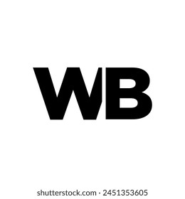 Letter W and B, WB logo design template. Minimal monogram initial based logotype.