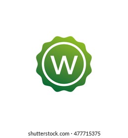 Letter W Badge Vector