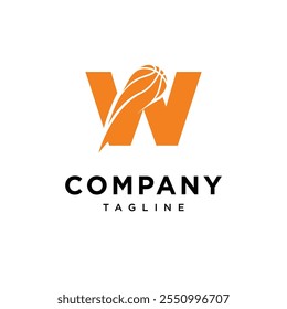 Letter W Basket Ball Logo Icon Vector