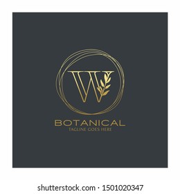  letter W beauty  botanical vector logo icon