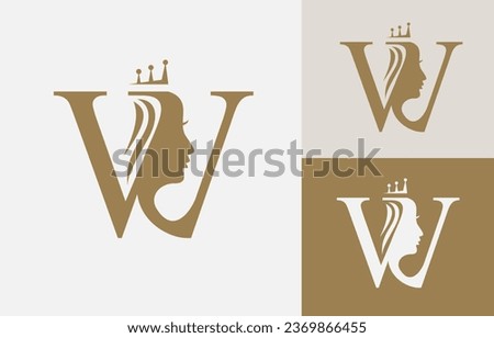 Letter W Beauty Face Logo