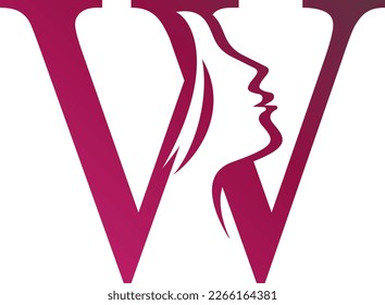 Letter W beauty hair logo design