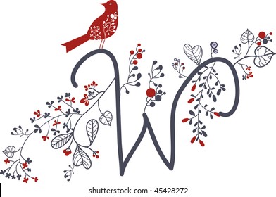 letter w with bird