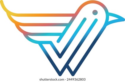 Letter W Bird Logo Icon