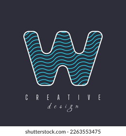 Buchstabe W schwarzer Hintergrund Logo-Symbol Design-Elemente-Vorlage Anhangene