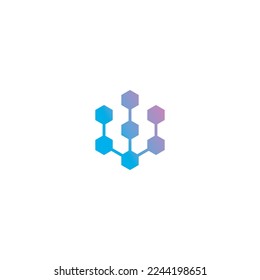 Letter W Blockchain Logo created Neatly Minimal Simple Modern