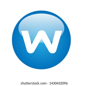 letter w in a blue circle