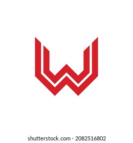 Plantilla de logotipo audaz y geométrico de la letra W - Ilustración vectorial