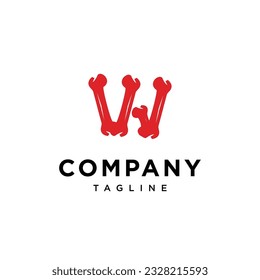 Letra W logo ortopédico óseo icono vector plantilla.eps