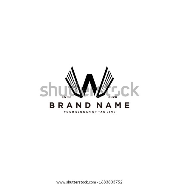 letter W and book\
logo design vector\
template