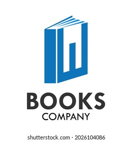 Letter w with books logo template illustration