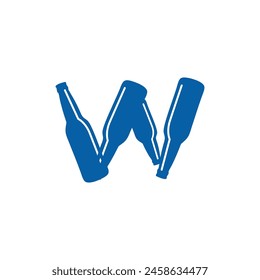 Letter W Bottle logo icon vector template.eps