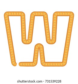 Letter w bread icon. Cartoon illustration of letter w bread vector icon for web