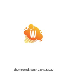 Letter W With Bubble  Initial Letter Logo For Your Company Name. Flowing Liquid Vector