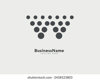 Letter W in bubbles shape logo design