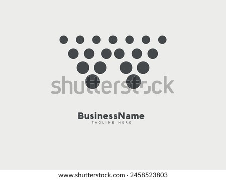 Letter W in bubbles shape logo design