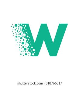 Letter W Bubbles Vector