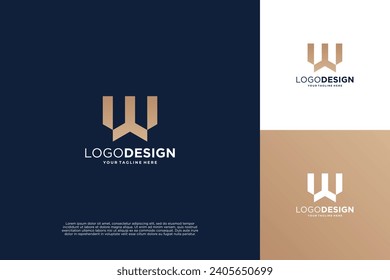 Letter W building logo design. Symbol for real estate, building, residence.