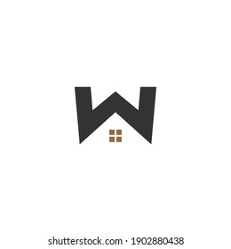 letter W building vector logo template