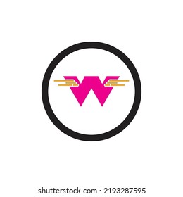 Carta W Modelo de diseño del logotipo del vector empresarial sobre fondo blanco