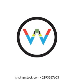 Carta W Modelo de diseño del logotipo del vector empresarial sobre fondo blanco
