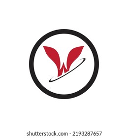 Carta W Modelo de diseño del logotipo del vector empresarial sobre fondo blanco