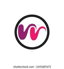 Carta W Modelo de diseño del logotipo del vector empresarial sobre fondo blanco